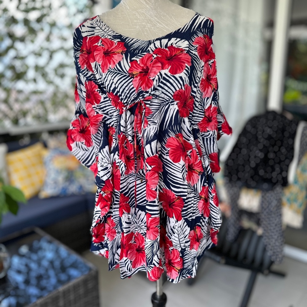 Beach cover up Floral Off-Shoulder Top
